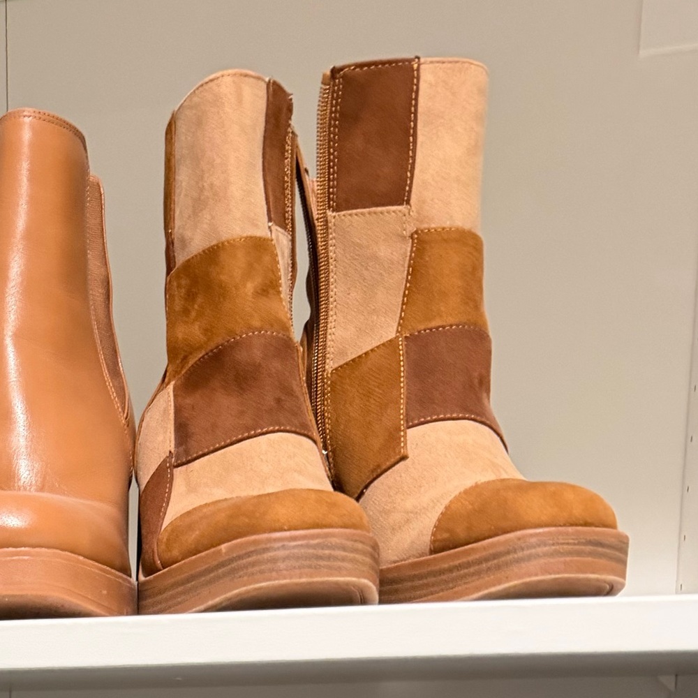 Universal Thread Tan and Brown Patchwork Women's … - image 2